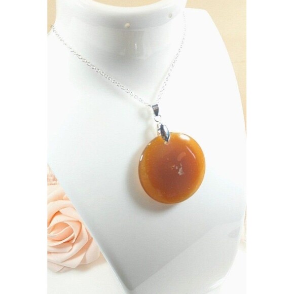 Carnelian Necklace Natural Gemstone Pendant - Picture 2 of 3